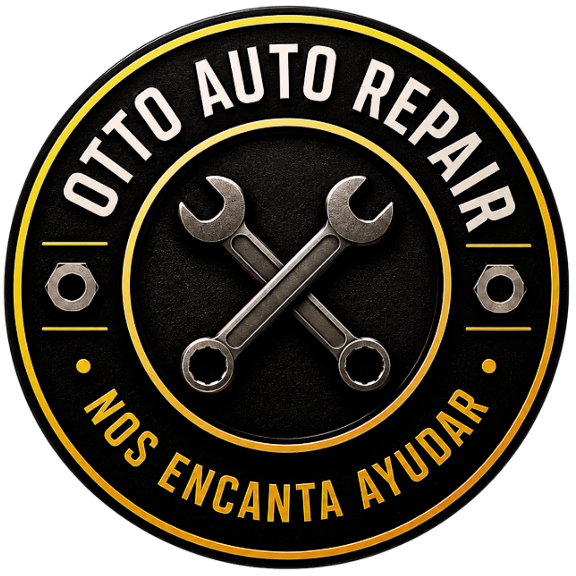 Otto Auto Repair crossed-wrench logo with the motto Nos Encanta Ayudar